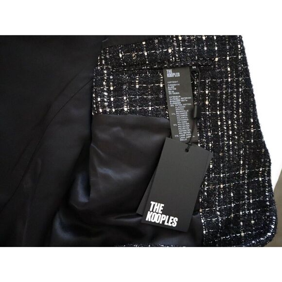The Kooples FVES28011K Women's Sz 34 Black & White Metallic Tweed Blazer - Picture 6 of 11